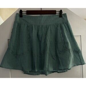 Vintage Wet Seal Micro Mini Skirt Teal Lace Ruffle Lined Size XL Whimsigoth Y2K